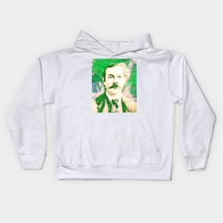 Arthur Conan Doyle Green Portrait | Arthur Conan Doyle Artwork 7 Kids Hoodie